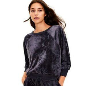 Lou & Grey Crushed Velour Sweatshirt In Grey size XS